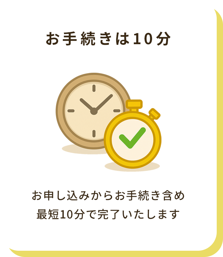 お手続きは10分